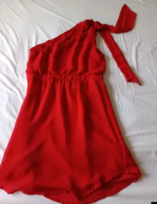 Vestido rojo de un hombro Talla XS