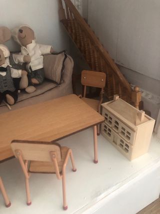 Maileg Mesa y 2 Sillas Ratones Madera