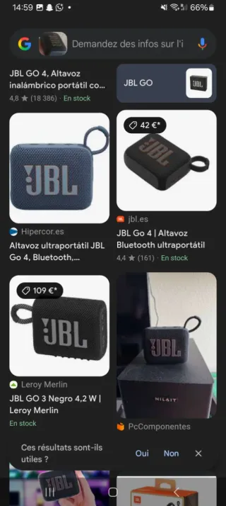 Altavoz JBL Negro y Dorado