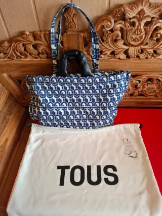 Bolsa shopping Tous Azul y Blanco