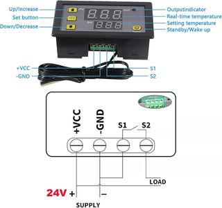 Termostato Digitale W3230 12V 20A Sonda