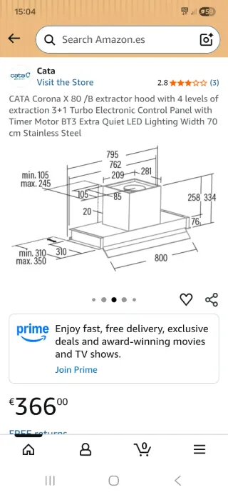 Extractor Cata Corona X 80 B