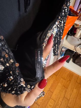 Vestido lentejuelas negro y dorado