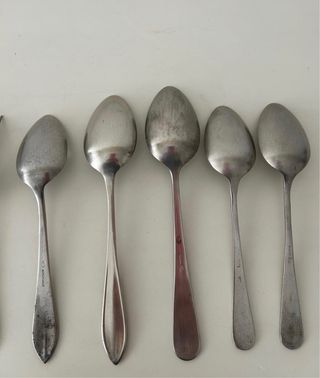 Lote cubiertos de alpaca plateada surtidos.