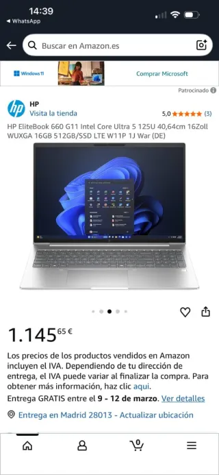 HP EliteBook 660 G11 Plata