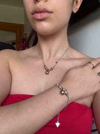 Conjunto Guess Collar y Pulsera Plata y Oro