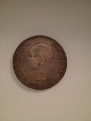 Moneda 5 Pesetas Alfonso XIII 1891 Plata