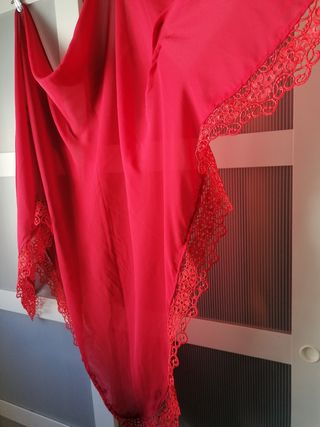 Vestido largo flores negro rosa rojo