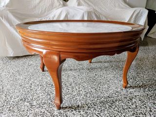 Mesa vintage madera y mármol