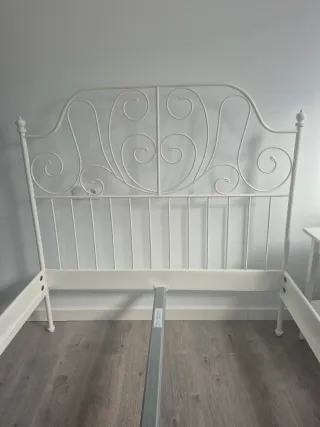 Cama Ikea 140cm Metal Blanca