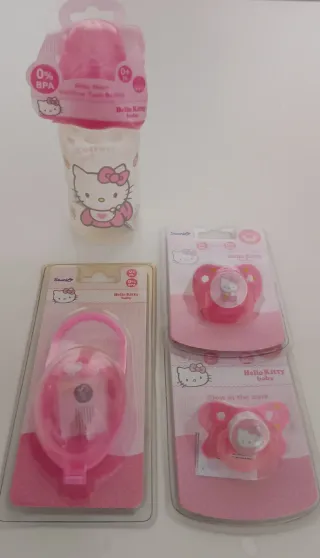 Pack Hello Kitty: Biberón y Chupetes