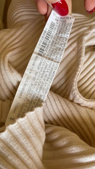 Top Zara ajustado manga larga