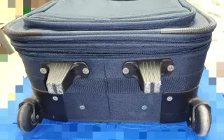 Troley azul con dos ruedas