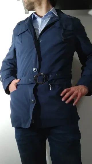 Trench uomo blu