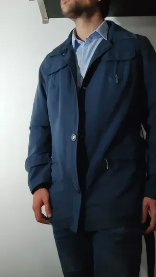 Trench uomo blu