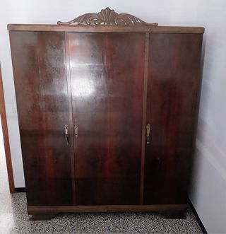 Armario ropero vintage madera marrón