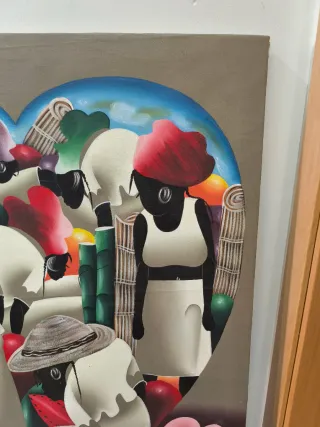 Óleo Jhon Bossicot estilo Naif. No negociable