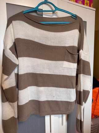 Jersey rayas marrón y blanco