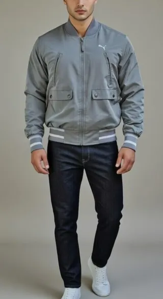 Chaqueta Bomber Puma Gris