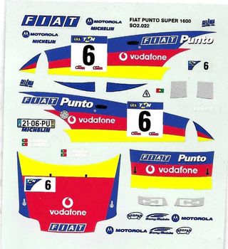 Decal 1:43 Fiat Punto Kit Car Rally Portugal