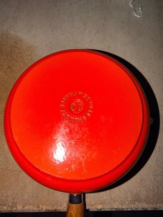 Olla Le Creuset Naranja Mango Madera