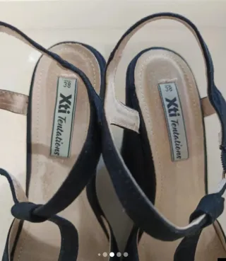 Sandalias negras tacón T 38