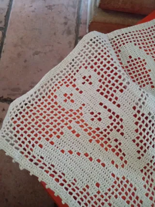 Centrotavola uncinetto écru rettangolare