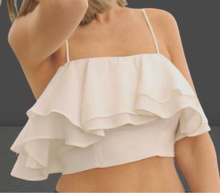 Top blanco volantes Zara