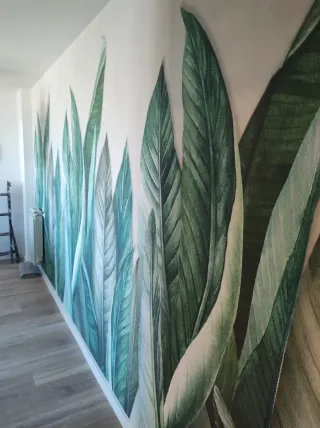 Papel pintado hojas tropicales