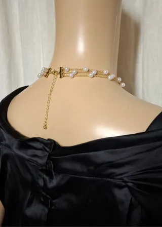 Collana multistrato perle oro