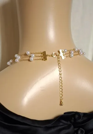 Collana multistrato perle oro