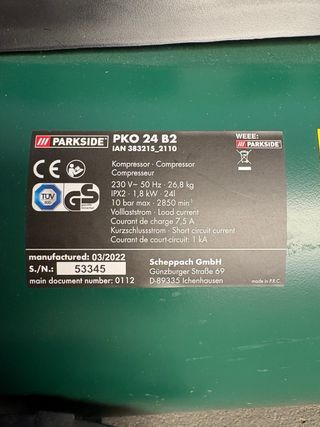 Compresor de aire Parkside PKD 34 B2