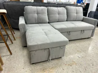 Divano letto Akire in velluto grigio