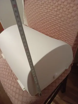 Contenitore porta pane bianco e rosa