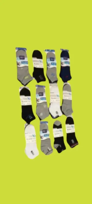 PACK 12 PARES CALCETINES TOBILLEROS HOMBRE 40/46