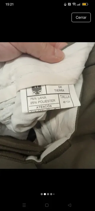 Pantalón militar Ejército Tierra Verde Oliva