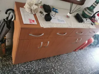 Mueble recibidor madera y metal