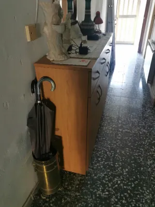 Mueble recibidor madera y metal