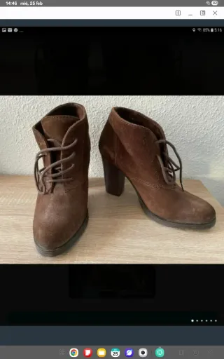 Botines Mango Ante Marrón Talla 38