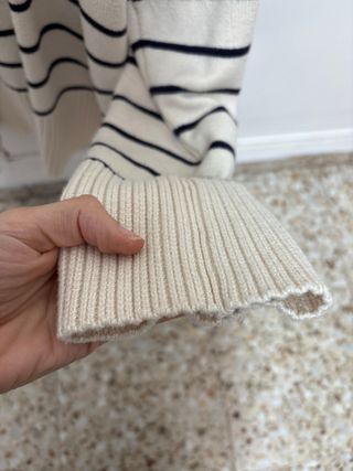 Jersey de rayas beige y negro