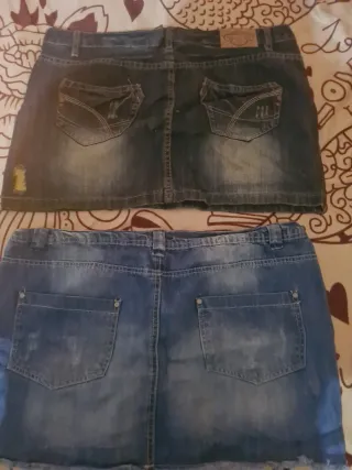 Falda vaquera azul talla XL