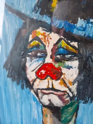 Óleo Francisco Saiz Pardo payaso triste