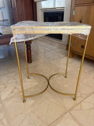 Mesitas doradas espejo rectangulares