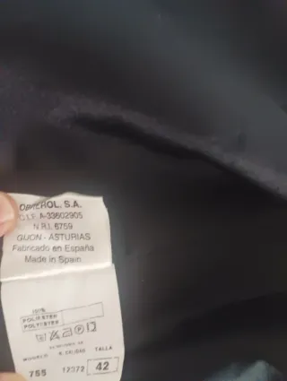 Chaleco camarera Monza Talla 42 Negro