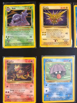 Pokémon Muk Fossil 1999 ITA Holo + Zapdos