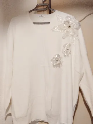 Suéter LISSIMO Talla Única Blanco/Plata