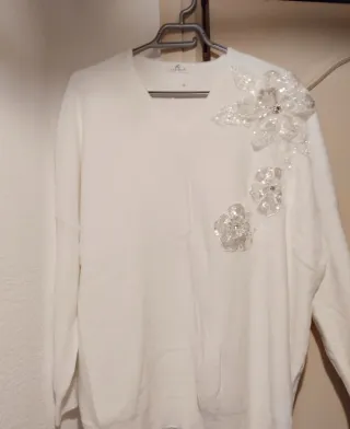 Suéter LISSIMO Talla Única Blanco/Plata