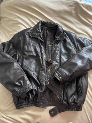 chaqueta de piel auténtica vintage