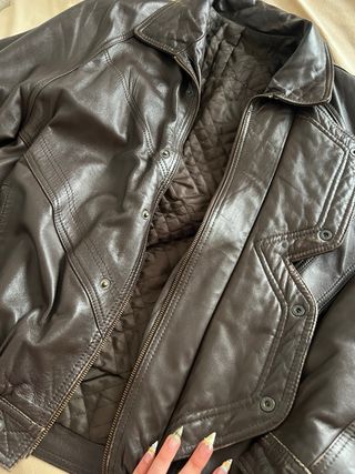 chaqueta de piel auténtica vintage