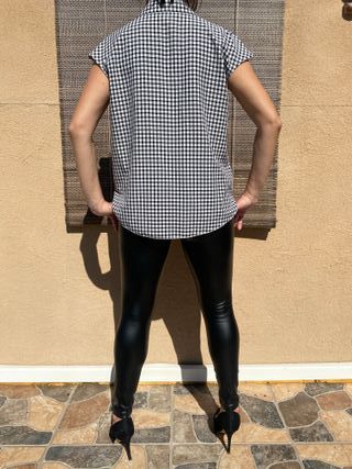 Blusa cuadros manga corta